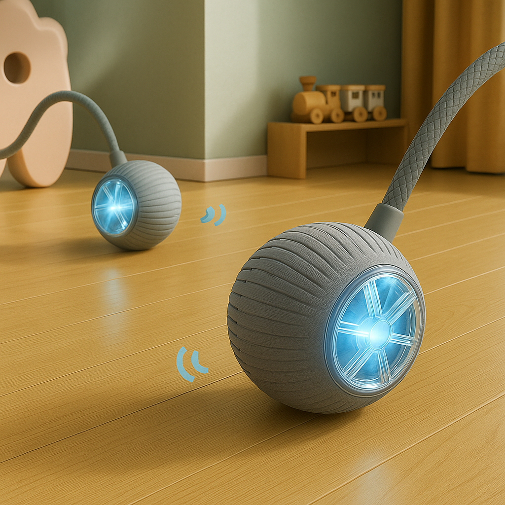 Balle interactive intelligente pour chat, rechargeable et amusante !