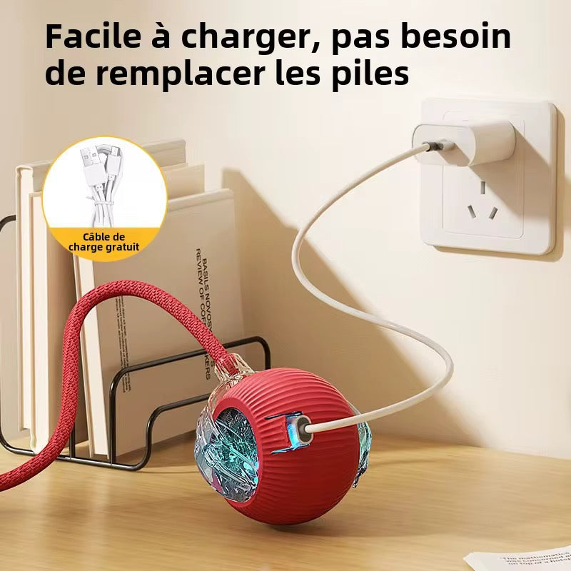 Balle interactive intelligente pour chat, rechargeable et amusante !