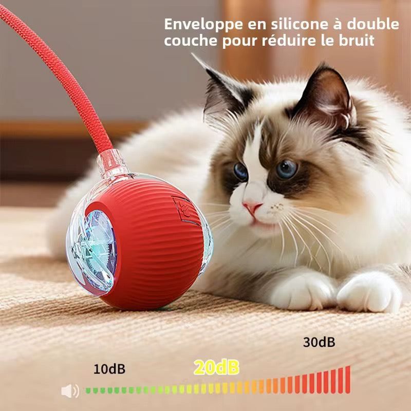 Balle interactive intelligente pour chat, rechargeable et amusante !
